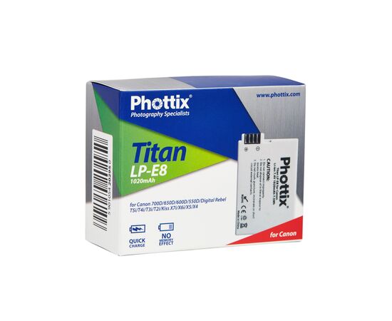 Акумулятор Phottix LP-E8 Titan Premium