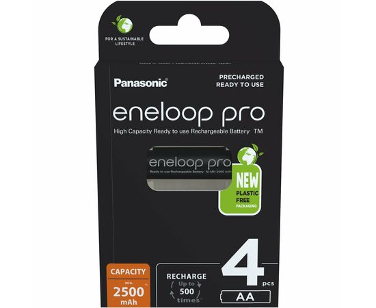 Аккумуляторы Panasonic Eneloop PRO AA 2500mAh 4 шт/уп (BK-3HCDE/4BE)