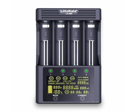 LiitoKala Lii-600 интеллектуальное зарядное устройство для АА, ААА, 18650, 26650