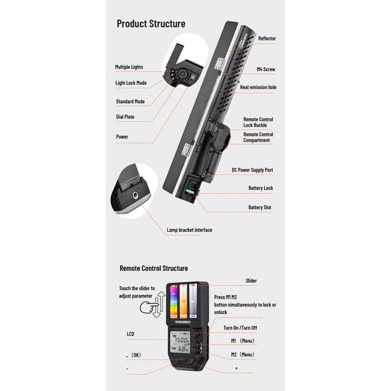 Освітлювач Yongnuo YN360 IV LED Bi-Color RGB, зображення 5