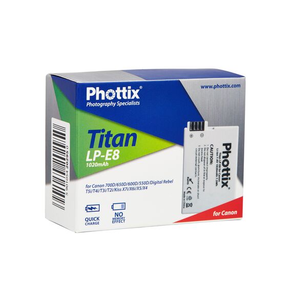 Акумулятор Phottix LP-E8 Titan Premium