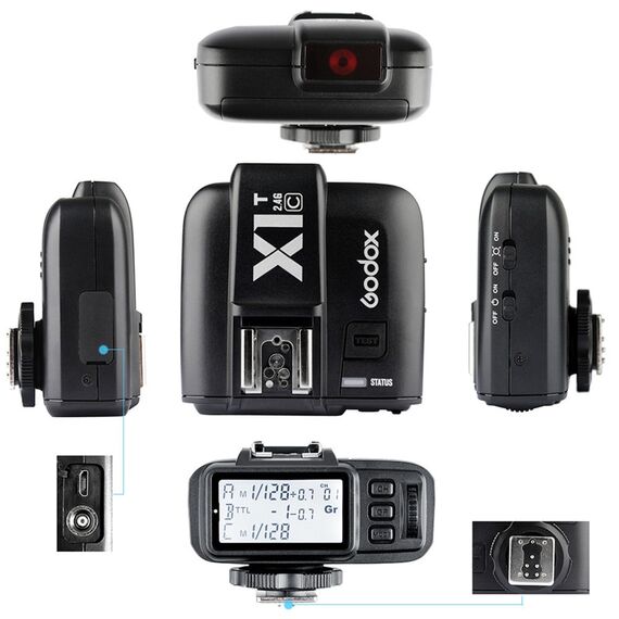 Передатчик Godox X1T-C для Canon, TTL-система: Canon, изображение 5 Передатчик Godox X1T-C для Canon, TTL-система: Canon, изображение 5
