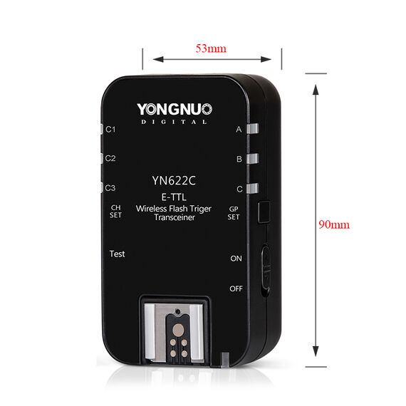 Радіосинхронізатор Yongnuo YN-622C KIT для Canon E-TTL, зображення 3 Радіосинхронізатор Yongnuo YN-622C KIT для Canon E-TTL, зображення 3