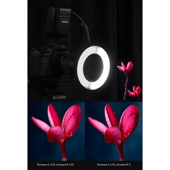 Godox MF-R76 профессиональная кольцевая вспышка для макросъемки, изображение 7